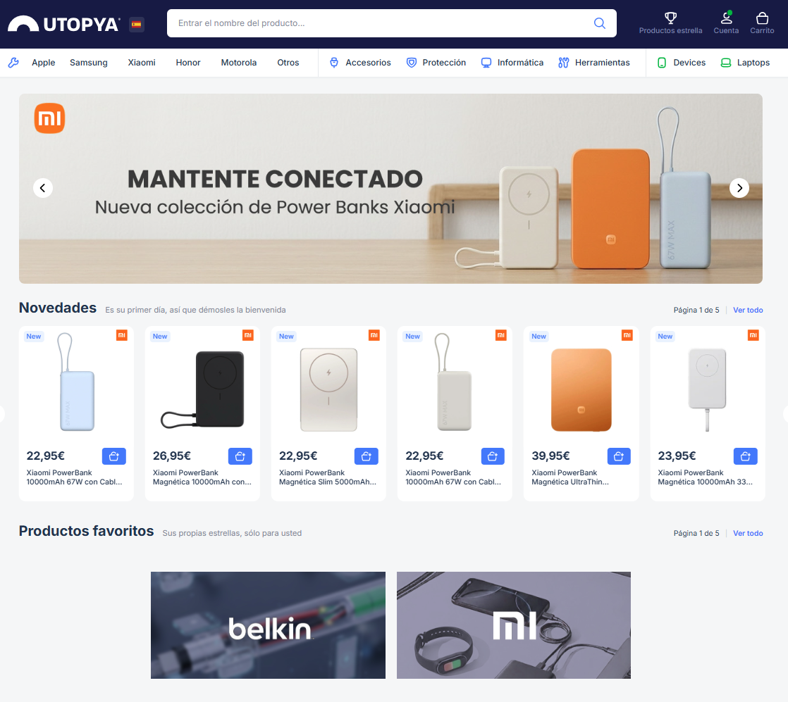Vista de la web de Utopya